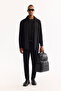 Men's Black Classic Collar Cotton Comfort Fit Shirt Jacket A52Y2092 - 8