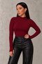 Women's Set of 4 Black White Burgundy Navy Blue Body with Finger Detail - 4