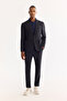 Men's Navy Blue Mono Collar Bi-Stretch Water Repellent Wrinkle-Resistant Blazer Comfort Slim Fit Jacket A52Y4009 - 6