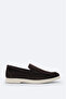Men's Brown 100% Suede Leather Loafer Shoes A61Y8010