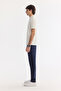 Men's Ecru Non-Curling Polo Collar Zippered Regular Fit T-Shirt A61Y1090 - 3