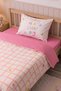 Jours Pink 100% Cotton Pieces Single Children Duvet Cover Set - 6