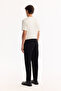 Men's Black Velvet Corduroy Carrot Fit Pants with Elastic Sides A52Y3039 - 5