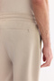 Men's Beige Elastic Waist Lace-Up Bi-Stretch Soft Touch Regular Fit Shorts A61Y3609 - 5