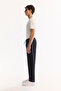 Men's Black Elastic Waist Lace-Up Soft Touch Relaxed Fit Trousers A52Y3013 - 3