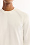 Men's Ecru Crew Neck Textured Knitwear Regular Fit Sweater A52Y5083 - 5