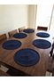 6-Piece Supla American Service and Multi-Purpose Basket Navy Blue Set 100% Natural Tres Rope Rope-Bohemian Tableware - 6