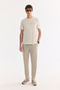Men's Ecru Crew Neck Injection Printed Cupra Single Jersey T-Shirt A61Y1139 - 5
