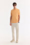 Men's Light Orange Polo Collar Unbreakable Collar, Cool-Keeping, Quick-Drying Cotton American Pique T-Shirt - 6