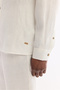 Men's White V-Neck 100% Linen Breathable Comfort Fit Shirt A61Y2105 - 5