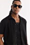 Men's Black Apaj Collar Cotton Short Sleeve Regular Fit Shirt A61Y2208 - 2