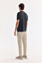 Men's Black Crew Neck Injection Printed Cupra Single Jersey T-Shirt A61Y1139 - 4