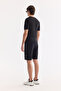 Men's Black Elastic Waist Lace-Up Bi-Stretch Soft Touch Regular Fit Shorts A61Y3609 - 3