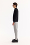Men's Black Polo Neck Buttoned Soft Touch Textured Knitwear Regular Fit Sweater A52Y5030 - 3