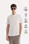 Men's White Non-Curling Polo Collar Anti-Wrinkle Quick-Dry Technical Fabric Regular Fit T-Shirt A61Y1095