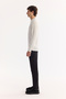 Men's Ecru Crew Neck Rayon Non-Pilling Textured Knitwear Regular Fit Sweater A52Y5016 - 5