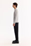 Men's Gray Crew Neck Rayon Non-Pilling Regular Fit Knitwear Sweater A52Y5001 - 3