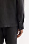 Men's Black Apaj Collar Breathable 100% Linen Comfort Fit Shirt Jacket A61Y2114 - 6