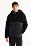 Men's Black Hooded Windproof -4 Degree Resistant Comfort Fit Inflatable Plush Coat A52Y6158 - 5