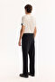 Men's Black Classic Waist Bi-Stretch Easy-Iron Baggy Fit Trousers A52Y3042 - 5