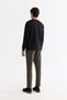 Men's Black Crew Neck Cotton Printed Elastane Regular Fit Sweatshirt A42Y1286 - 4