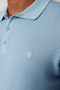 Men's Light Blue Soft Touch 3 Button Textured Polo Neck Knitwear Regular Fit T-Shirt B005009 - 3
