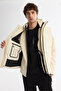 Men's Ecru Hooded Water-Repellent Windproof Comfort Fit Seasonal Coat with Removable Puffer Vest - 5