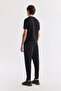 Men's Black Elastic Waist Lace-Up Bi-Stretch Regular Fit Sweatpants A51Y3400 - 3