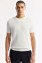 Men's Ecru Crew Neck Viscose Blend Knitwear Regular Fit T-Shirt B005119 - 5