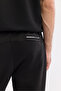 Men's Black Elastic Waist Lace-Up Bi-Stretch Regular Fit Sweatpants A51Y3400 - 5