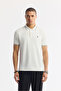 Men's Ecru Polo Neck Bi-Stretch Regular Fit T-Shirt A51Y1000
