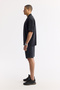 Men's Black Elastic Waist Lace-Up Soft Touch Relaxed Fit Shorts A51Y3703 - 2
