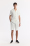 Men's Ecru Elastic Waist Lace-Up Viscose Blended Knitted Regular Fit Shorts A51Y3633