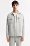 Men's Light Gray Classic Collar Cotton Jersey Comfort Fit Shirt Jacket A51Y2048 - 6