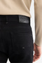 Men's Black Rinse Washed Flexible Cotton Berlin Slim Fit Jean Trousers A42Y3514 - 6