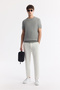 Men's Gray Crew Neck Viscose Blend Knitwear Regular Fit T-Shirt B005119 - 7