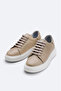 Men's Beige 100% Leather Flexible Sole Lightweight Casual Shoes B008000 - 3