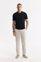 Men's Black Polo Neck Buttoned Ribbed Rayon Knitwear Regular Fit T-Shirt A51Y5001 - 5