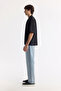 Men's Black Apaj Collar Viscose Blended Short Sleeve Boxy Fit Shirt A51Y2131 - 3