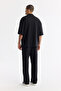 Men's Black Apaj Collar 100% Cotton Jacquard Short Sleeve Regular Fit Shirt A51Y2218 - 4