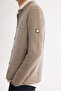 Men's Mink Polo Neck Wool Blend Kangaroo Pocket Knitwear Regular Fit Cardigan A42Y5141 - 3