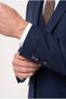 Ds Groom Slim Fit Navy Blue Dobby Suit with Vest - 2