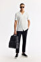 Men's White Apaj Collar Jacquard Jersey Short Sleeve Comfort Fit Shirt A51Y2027 - 7