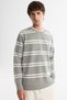 Men's Gray Crew Neck Striped Elastane Regular Fit Sweatshirt A42Y1292 - 2