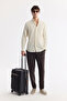 Men's Beige Bottomed Collar 100% Cotton Textured Shirt A51Y2111 - 7