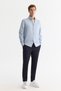Men's Light Blue Button-Down Collar 100% Cotton Regular Fit Shirt B002033 - 5