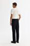 Men's Black Classic Waist Pleated Elastane Baggy Fit Trousers A42Y3064 - 5