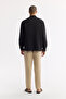 Men's Black V-Neck 100% Linen Comfort Fit Shirt A51Y2105 - 5