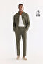 Men's Khaki Elastic Waist 100% Linen Relaxed Fit Trousers B003032