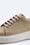 Men's Beige 100% Leather Flexible Sole Lightweight Casual Shoes B008000 - 2